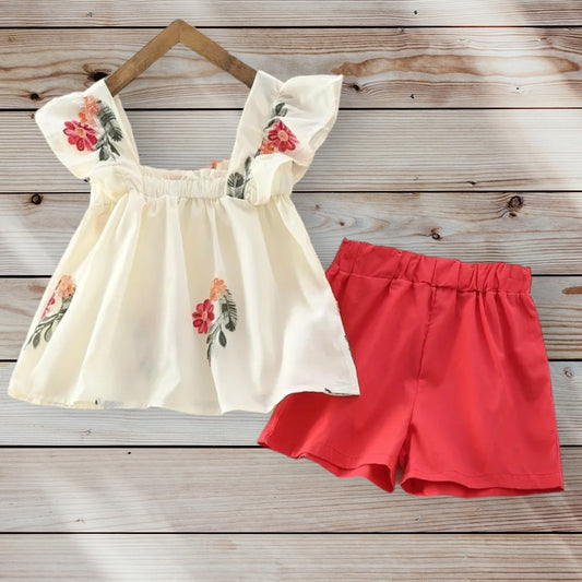 EMILY Embroidered Top and Shorts Set