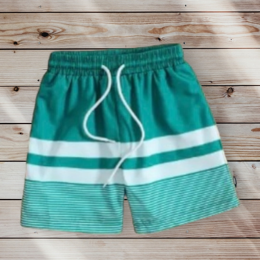 TAYLOR Striped Swim Trunks