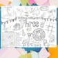 Young, Wild & Three Birthday Activity Sheet for Kids
