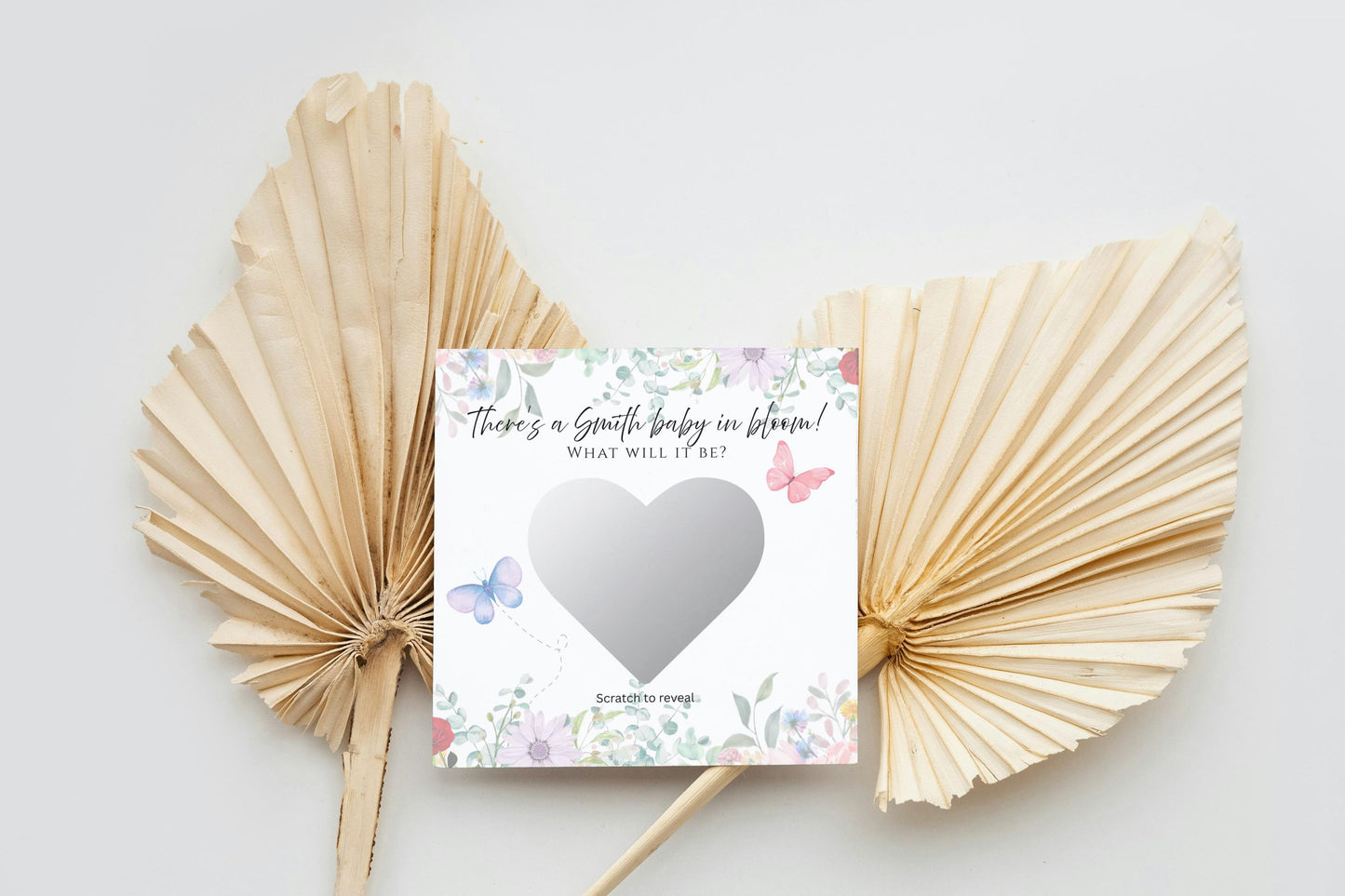 Baby in Bloom Gender Reveal Scratch-off Card