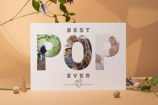 POP Photo Greeting Card, Best Ever, Perfect for Father's Day or Grandparent's Day