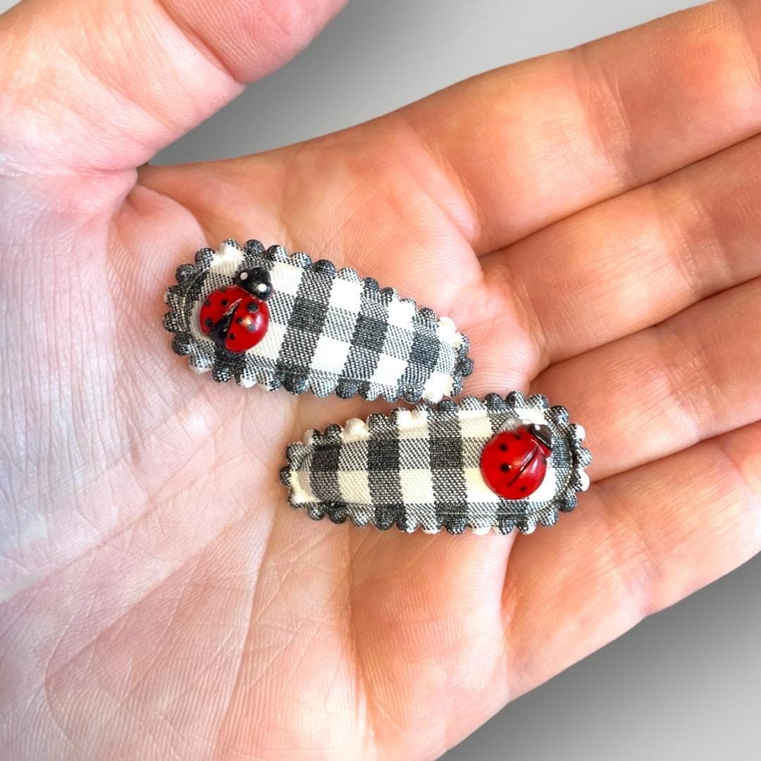 Little Ladybug Gingham Clips