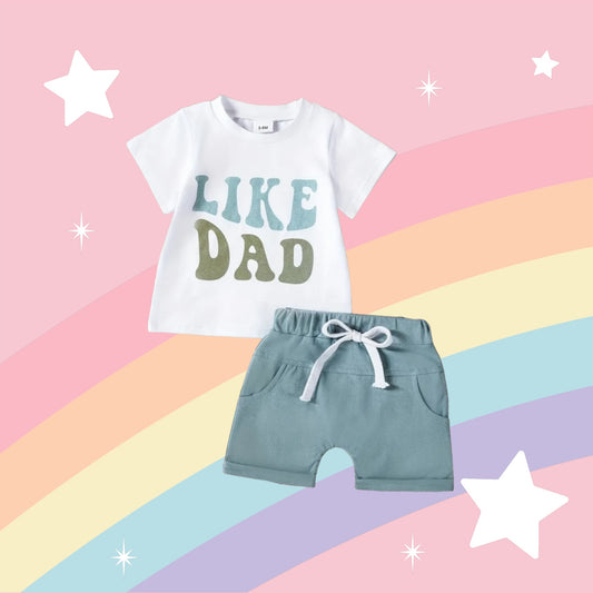 LIKE DAD Shirt + Shorts Set